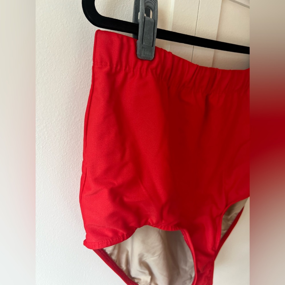 Sea By Monif C Plus Size‎ Red High Waist Bikini Bottom Size 16 - Picture 6 of 11
